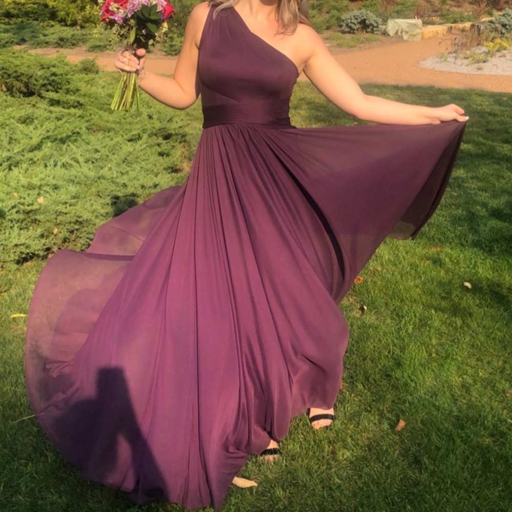 Elegant Purple One-Shoulder Dress